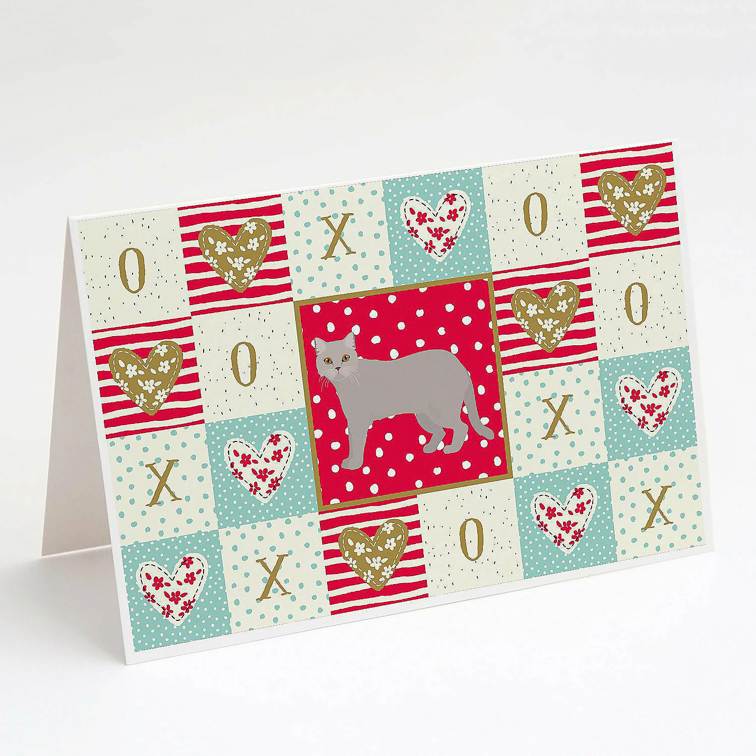 Buy ๐ Caroline's Treasures Valentine's Day, British Semi Longhair Cat Love Greeting Cards and Envelopes Pack of 8, 7 x 5, Cats โญ
