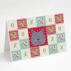 Budget 🔥 Caroline's Treasures Valentine's Day, British Shorthair Cat Love Greeting Cards and Envelopes Pack of 8, 7 x 5, Cats 💯