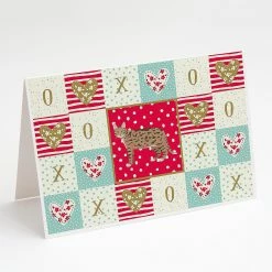 Coupon ✨ Caroline's Treasures Valentine's Day, California Spangled #2 Cat Love Greeting Cards and Envelopes Pack of 8, 7 x 5, Cats 🎁