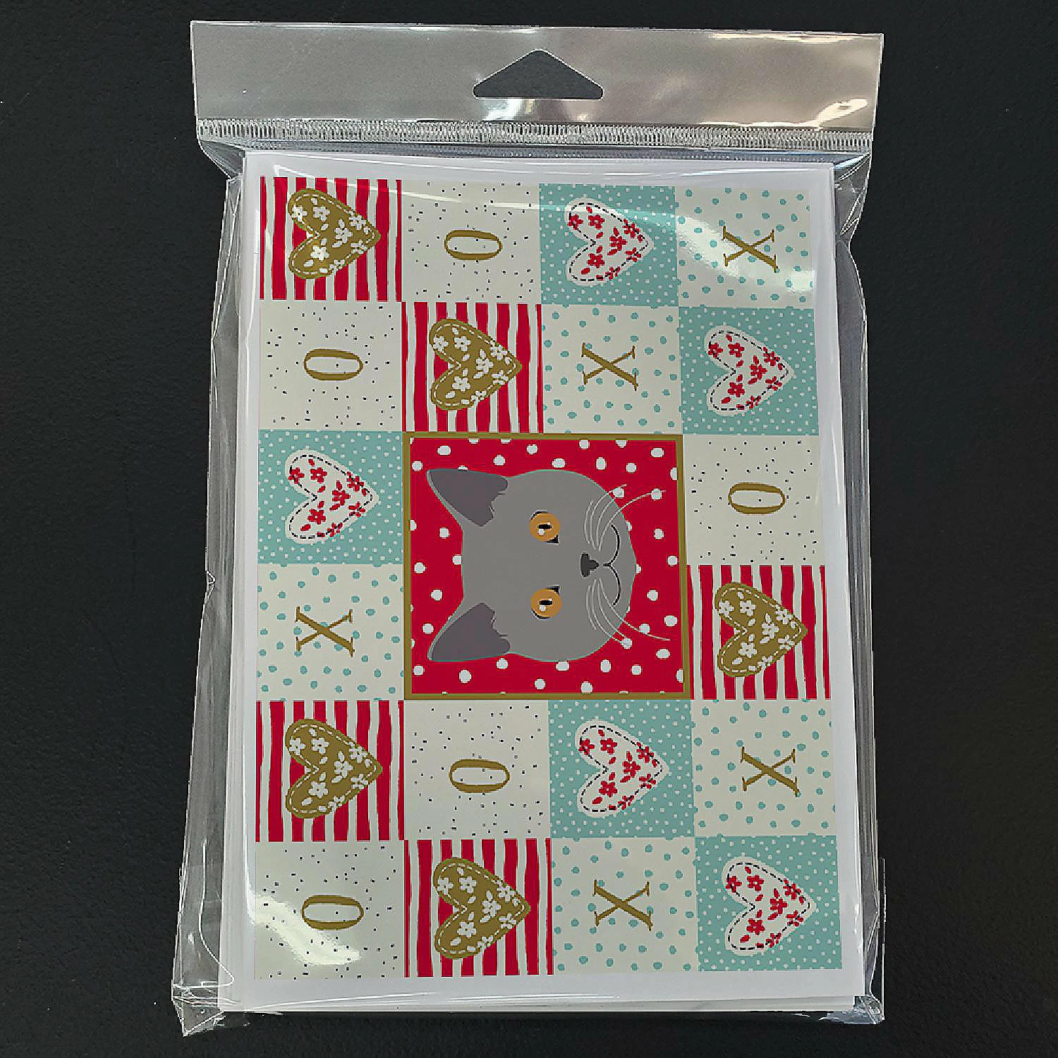 Budget 👏 Caroline's Treasures Valentine's Day, Chartreux Cat Love Greeting Cards and Envelopes Pack of 8, 7 x 5, Cats 😀 - Image 3