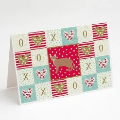 Brand new 👍 Caroline's Treasures Valentine's Day, Chausie Cat Love Greeting Cards and Envelopes Pack of 8, 7 x 5, Cats 🌟