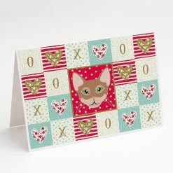 Buy 🎁 Caroline's Treasures Valentine's Day, Chausie Cat Love Greeting Cards and Envelopes Pack of 8, 7 x 5, Cats 🥰