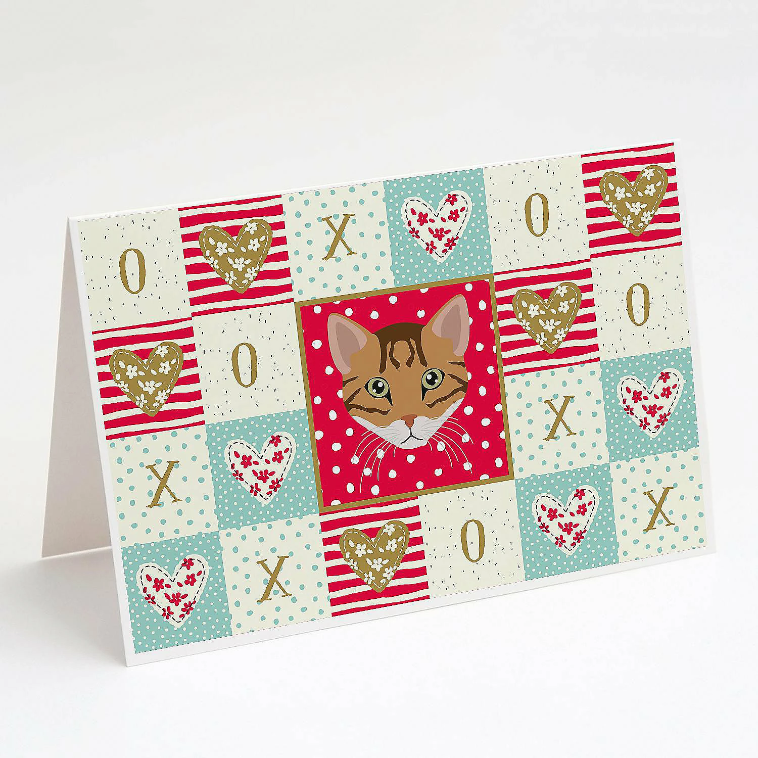 Budget 🎁 Caroline's Treasures Valentine's Day, Cheetoh Cat Love Greeting Cards and Envelopes Pack of 8, 7 x 5, Cats 💯