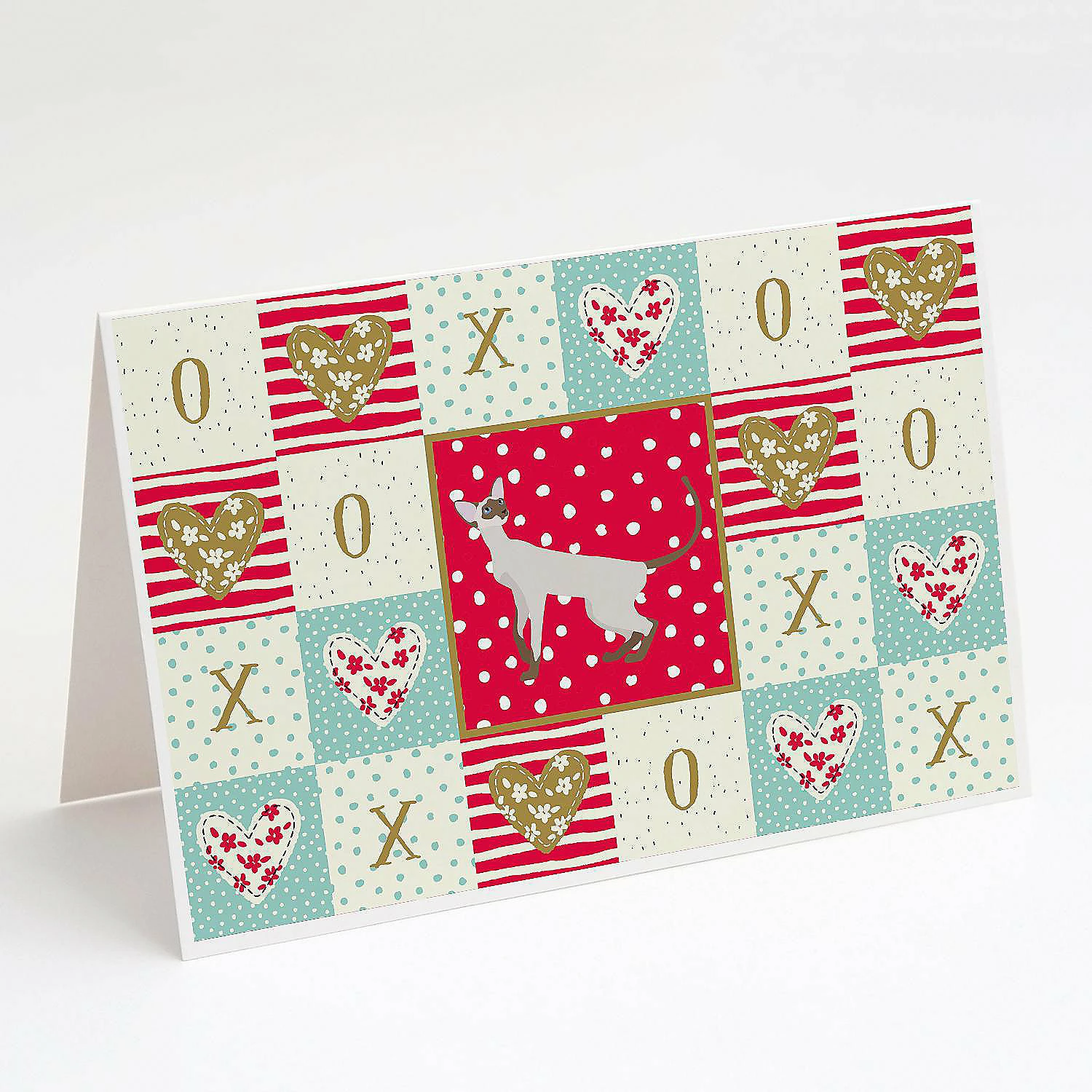 Discount 👏 Caroline's Treasures Valentine's Day, Colorpoint Shorthair Cat Love Greeting Cards and Envelopes Pack of 8, 7 x 5, Cats 🔔