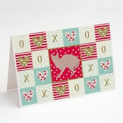 Coupon 😉 Caroline's Treasures Valentine's Day, Don Sphynx #3 Cat Love Greeting Cards and Envelopes Pack of 8, 7 x 5, Cats 😍