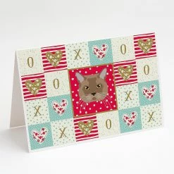 Outlet ⌛ Caroline's Treasures Valentine's Day, European Burmese Cat Love Greeting Cards and Envelopes Pack of 8, 7 x 5, Cats 😍
