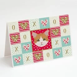 Best Sale 🎉 Caroline's Treasures Valentine's Day, European Shorthair Cat Love Greeting Cards and Envelopes Pack of 8, 7 x 5, Cats ✔️