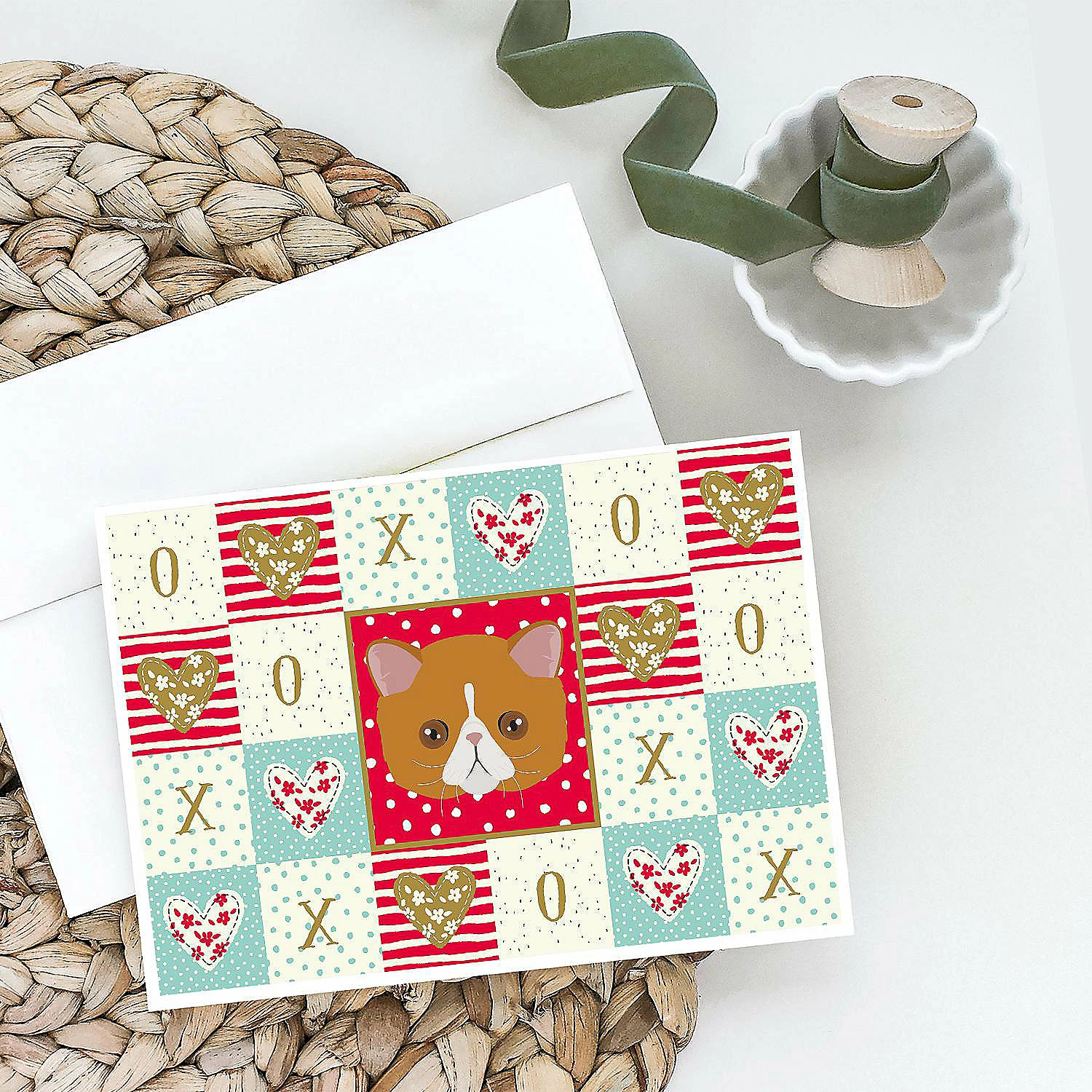 Discount ⌛ Caroline's Treasures Valentine's Day, Exotic Shorthair Cat Love Greeting Cards and Envelopes Pack of 8, 7 x 5, Cats 🧨 - Image 2