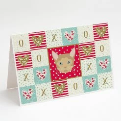 Brand new 🛒 Caroline's Treasures Valentine's Day, German Rex Cat Love Greeting Cards and Envelopes Pack of 8, 7 x 5, Cats ⭐