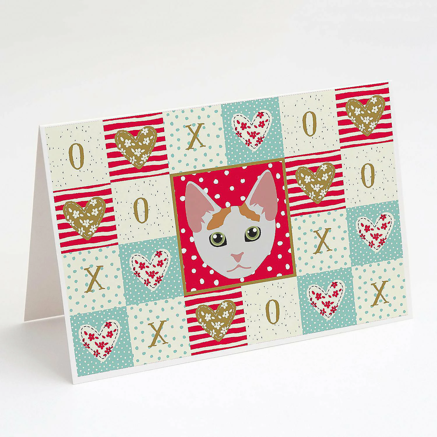 Budget 😀 Caroline's Treasures Valentine's Day, Japanese Bobtail Cat Love Greeting Cards and Envelopes Pack of 8, 7 x 5, Cats ⌛