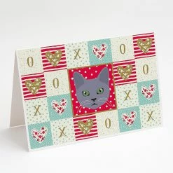 Deals ✔️ Caroline's Treasures Valentine's Day, Korat Cat Love Greeting Cards and Envelopes Pack of 8, 7 x 5, Cats 🔔