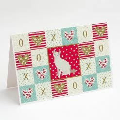 Best deal ✔️ Caroline's Treasures Valentine's Day, Korean Bobtail Cat Love Greeting Cards and Envelopes Pack of 8, 7 x 5, Cats 🛒