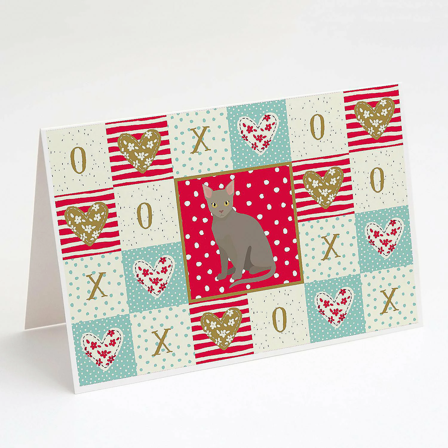 Deals ๐ Caroline's Treasures Valentine's Day, Malayan Cat Love Greeting Cards and Envelopes Pack of 8, 7 x 5, Cats ๐