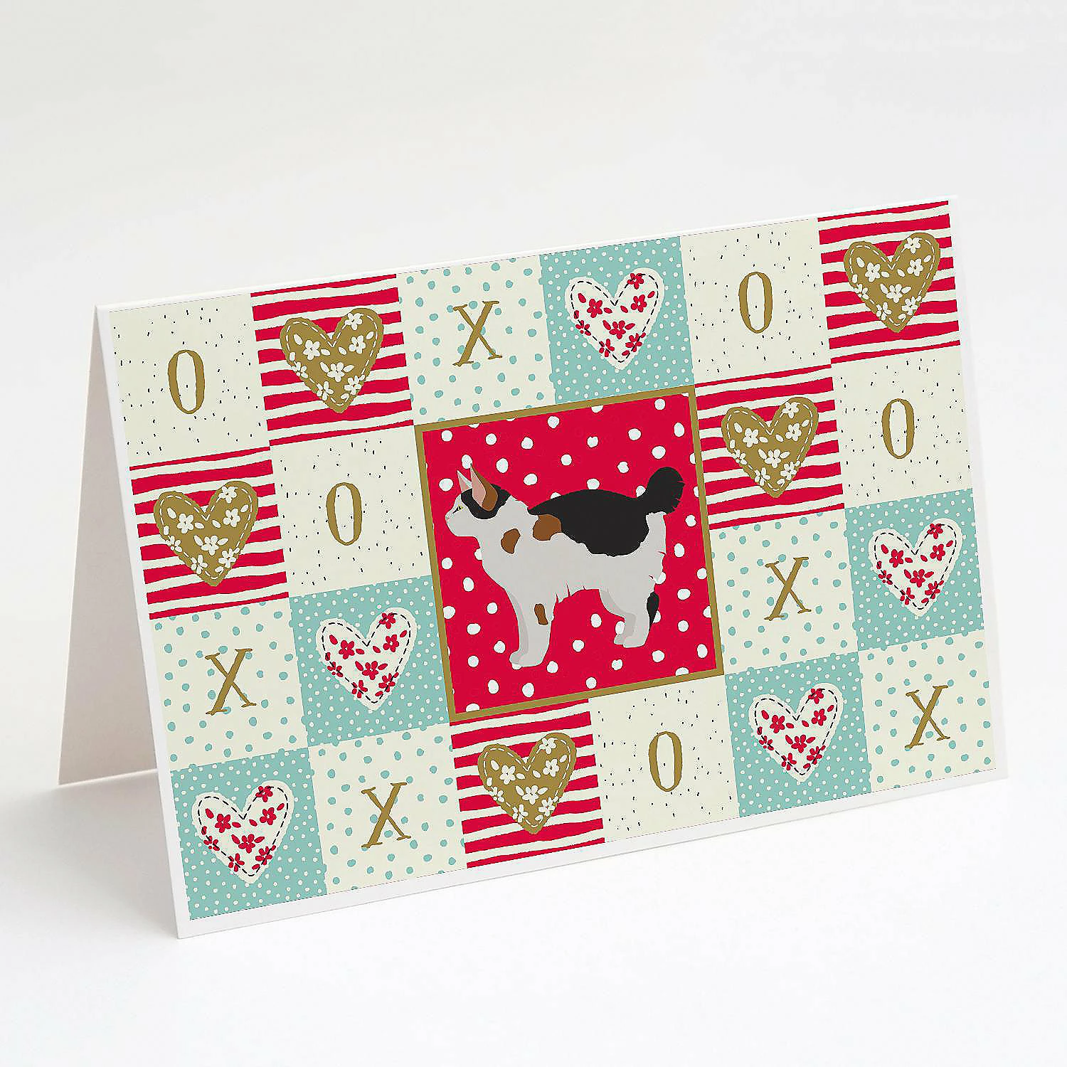 New ๐ Caroline's Treasures Valentine's Day, Manx #3 Cat Love Greeting Cards and Envelopes Pack of 8, 7 x 5, Cats ๐งจ