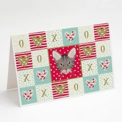 New 😍 Caroline's Treasures Valentine's Day, Ocicat Cat Love Greeting Cards and Envelopes Pack of 8, 7 x 5, Cats 😀