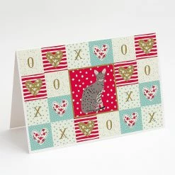 Deals 👍 Caroline's Treasures Valentine's Day, Ocicat Cat Love Greeting Cards and Envelopes Pack of 8, 7 x 5, Cats ✨