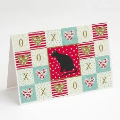 Discount 🥰 Caroline's Treasures Valentine's Day, Ojos Azules Cat Love Greeting Cards and Envelopes Pack of 8, 7 x 5, Cats 🛒