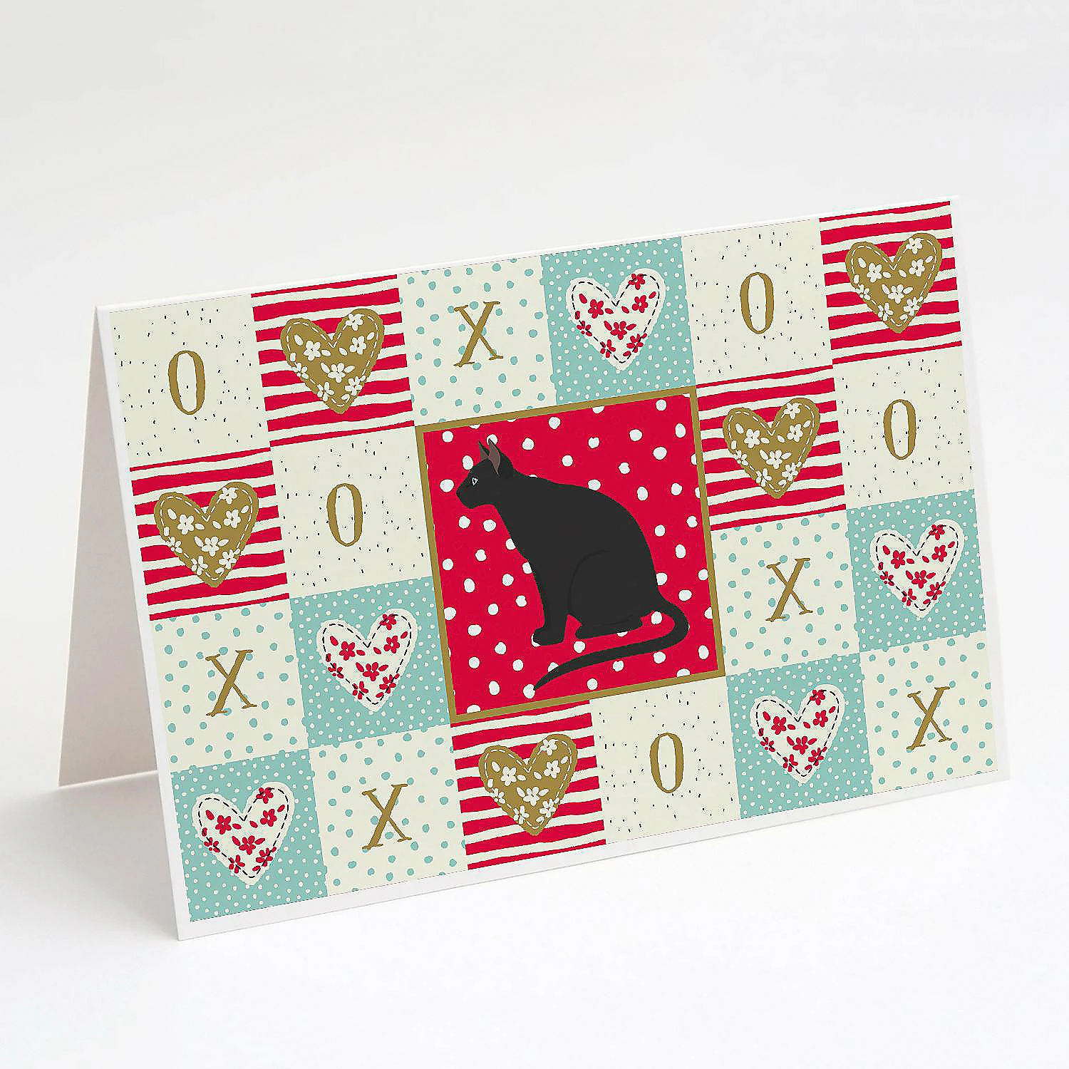 Discount 🥰 Caroline's Treasures Valentine's Day, Ojos Azules Cat Love Greeting Cards and Envelopes Pack of 8, 7 x 5, Cats 🛒