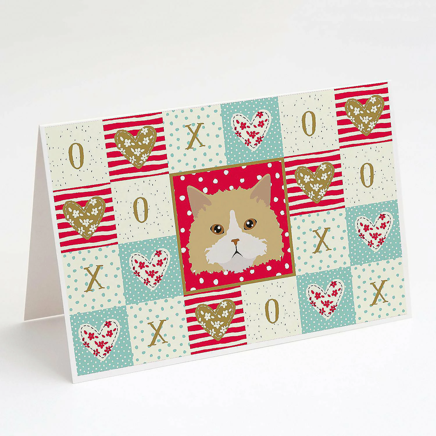 New โ๏ธ Caroline's Treasures Valentine's Day, Oregon Rex Cat Love Greeting Cards and Envelopes Pack of 8, 7 x 5, Cats ๐