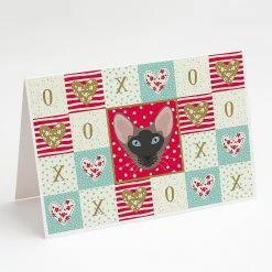 Budget 🥰 Caroline's Treasures Valentine's Day, Oriental Bicolor Cat Love Greeting Cards and Envelopes Pack of 8, 7 x 5, Cats 🎉