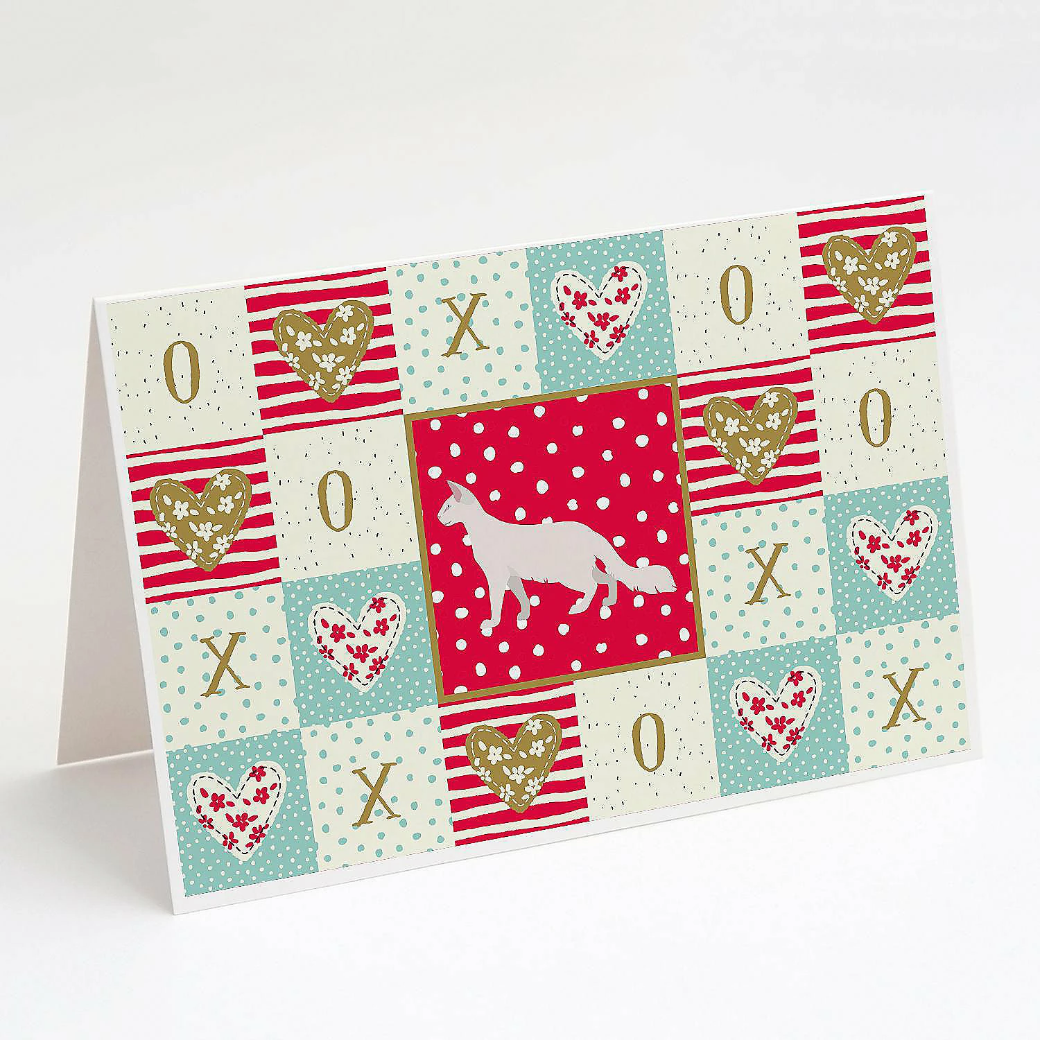 Promo 💯 Caroline's Treasures Valentine's Day, Oriental Longhair Cat Love Greeting Cards and Envelopes Pack of 8, 7 x 5, Cats 🔥