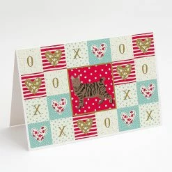 Best Sale ⭐ Caroline's Treasures Valentine's Day, Pixie Bob #3 Cat Love Greeting Cards and Envelopes Pack of 8, 7 x 5, Cats 😍