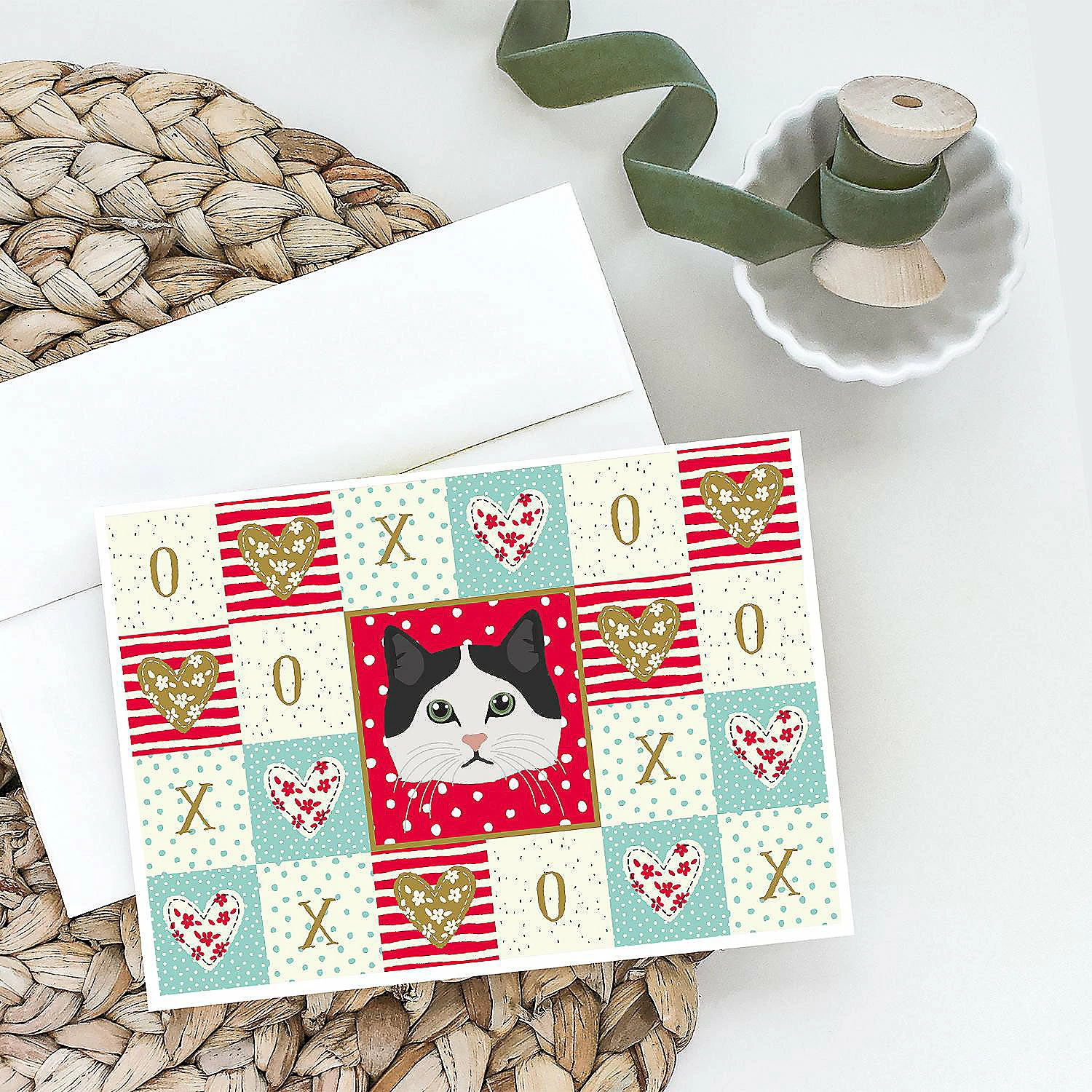 Best deal โ๏ธ Caroline's Treasures Valentine's Day, Ragamuffin Cat Love Greeting Cards and Envelopes Pack of 8, 7 x 5, Cats ๐งจ - Image 2