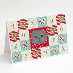 Deals 😀 Caroline's Treasures Valentine's Day, Scottish Fold Cat Love Greeting Cards and Envelopes Pack of 8, 7 x 5, Cats 🌟