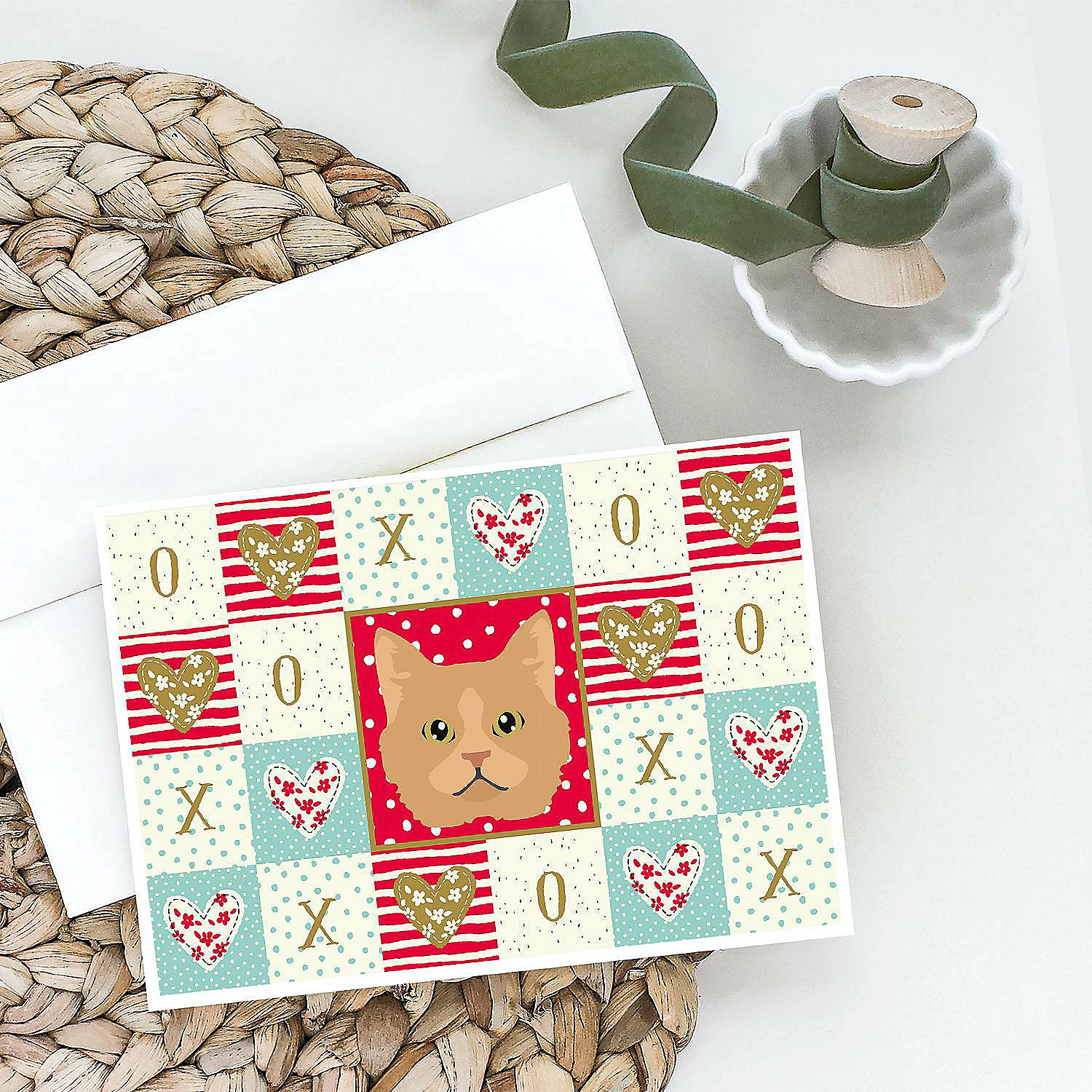 Hot Sale ๐ Caroline's Treasures Valentine's Day, Selkirk Rex Cat Love Greeting Cards and Envelopes Pack of 8, 7 x 5, Cats ๐ - Image 2