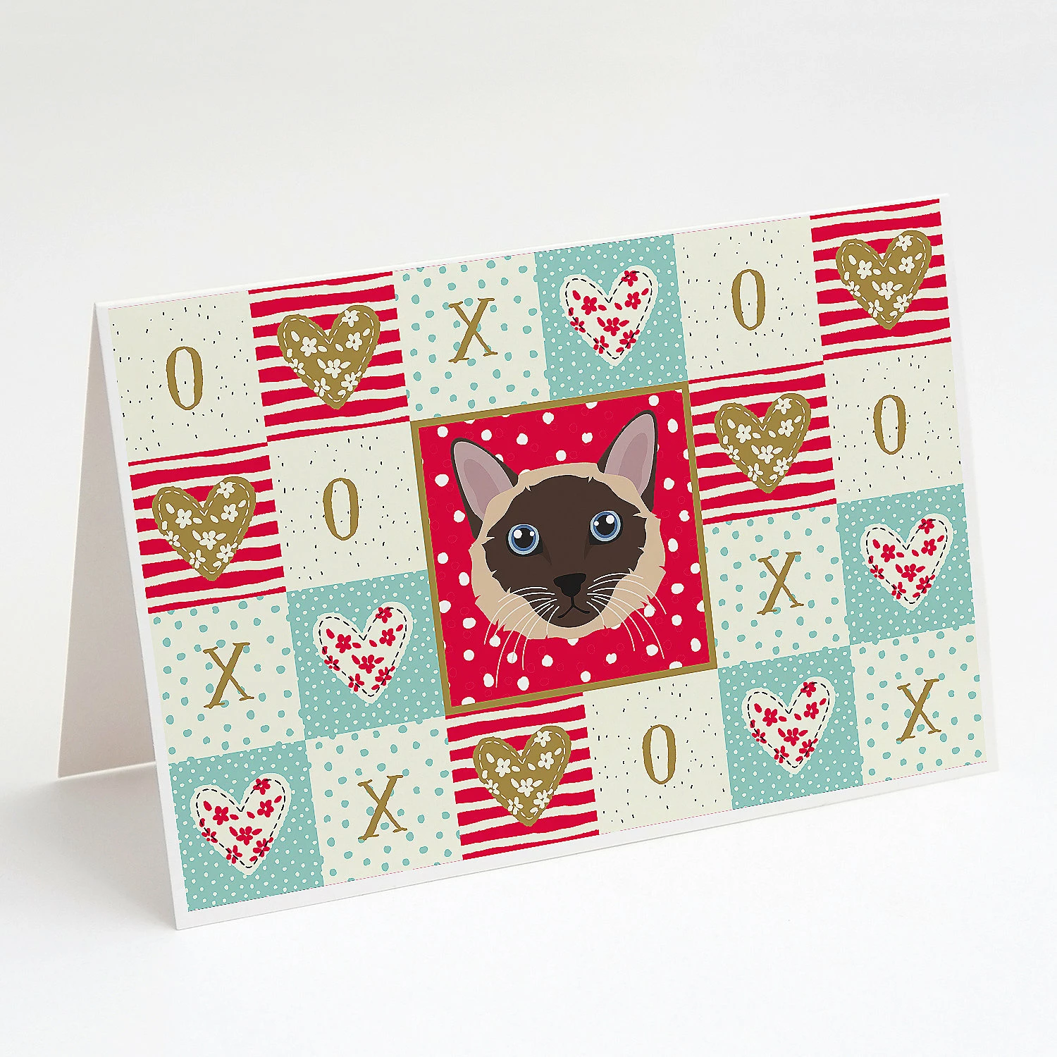 Cheap ๐ Caroline's Treasures Valentine's Day, Siamese Traditional Cat Love Greeting Cards and Envelopes Pack of 8, 7 x 5, Cats ๐
