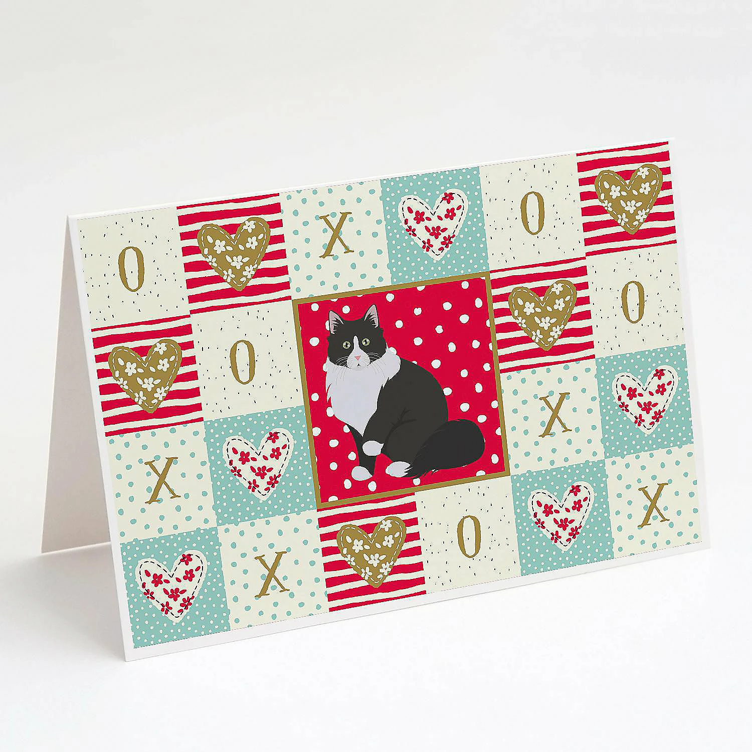 Cheapest ๐ Caroline's Treasures Valentine's Day, Siberian Forest Cat Love Greeting Cards and Envelopes Pack of 8, 7 x 5, Cats ๐