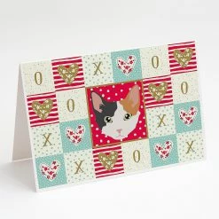 Coupon 🧨 Caroline's Treasures Valentine's Day, Skookum Cat Love Greeting Cards and Envelopes Pack of 8, 7 x 5, Cats 🛒