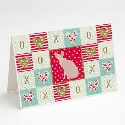 New 😍 Caroline's Treasures Valentine's Day, Sphynx #2 Cat Love Greeting Cards and Envelopes Pack of 8, 7 x 5, Cats ✔️