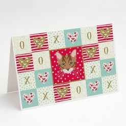 Top 10 👍 Caroline's Treasures Valentine's Day, Toyger Cat Love Greeting Cards and Envelopes Pack of 8, 7 x 5, Cats 🤩