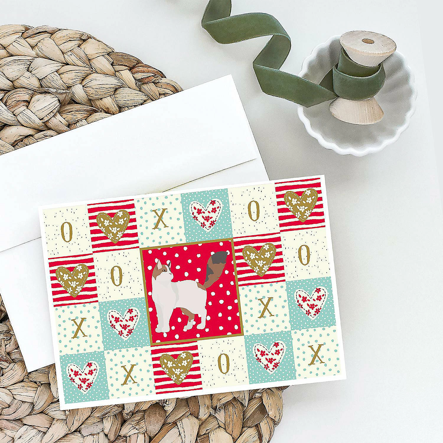 Deals ๐ฅ Caroline's Treasures Valentine's Day, Turkish Van Cat Love Greeting Cards and Envelopes Pack of 8, 7 x 5, Cats ๐ฏ - Image 2