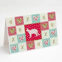 Best Sale 😍 Caroline's Treasures Valentine's Day, White Devon Rex Cat Love Greeting Cards and Envelopes Pack of 8, 7 x 5, Cats ⭐