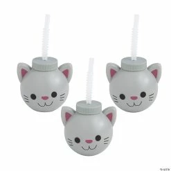 Best deal 😍 Cat Cups with Straws – 8 Ct. 🧨