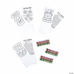 Wholesale 😉 Color Your Own 💀 Halloween Cards with Crayons - 24 Pc. 🛒
