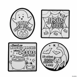 Flash Sale 👍 Color Your Own Religious 🧛 Halloween Fuzzy Magnets - 12 Pc. 👏
