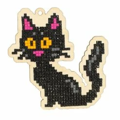 Best Pirce 🤩 Crafting Spark (Wizardi) - Black Cat WWP193 Diamond Painting on Plywood Kit ⭐