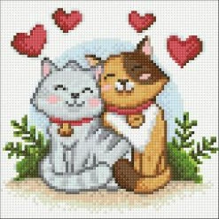 Promo 😀 Crafting Spark (Wizardi) - Cat Love CS2696 7.9 x 7.9 inches Crafting Spark Diamond Painting Kit 👍