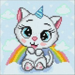 Best Sale ✔️ Crafting Spark (Wizardi) - Cat with Rainbow CS2708 7.9 x 7.9 inches Crafting Spark Diamond Painting Kit ❤️