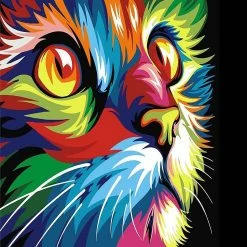 Hot Sale 🔔 Crafting Spark (Wizardi) - Rainbow Cat WD200 14.9 x 10.6 inches Wizardi Diamond Painting Kit ⌛
