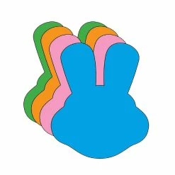 Flash Sale ❤️ Creative Shapes Etc. - Bunny With Ears Assorted Color Creative Cut-outs- 5.5” ⌛