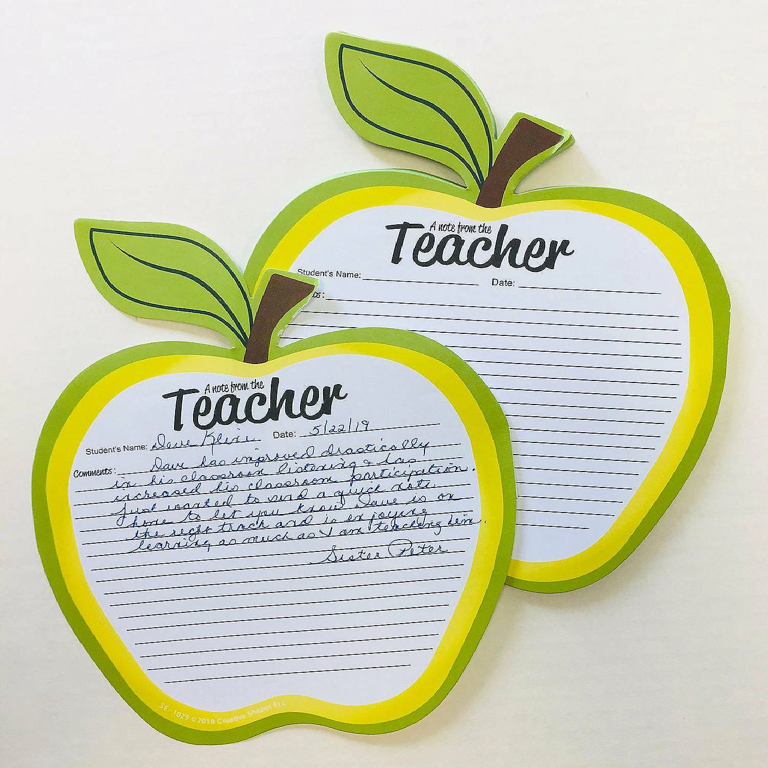 Coupon 👏 Creative Shapes Etc. - Golden Apple Blank Pad - Notes To Parents 👏 - Image 2