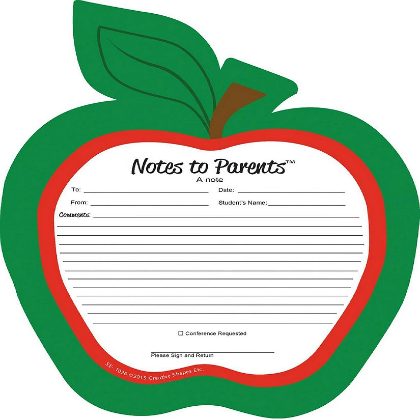 Top 10 🤩 Creative Shapes Etc. - Red Apple Blank Pad - Notes To Parents ✔️