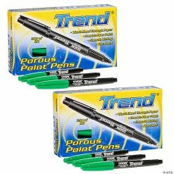 Deals ⌛ Dixon Ticonderoga Trend Porous Point Pens, Green, 12 Per Pack, 2 Packs 👍