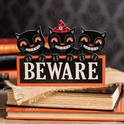 Hot Sale 😉 Halloween Vintage Black Cat Tabletop Sign 👍