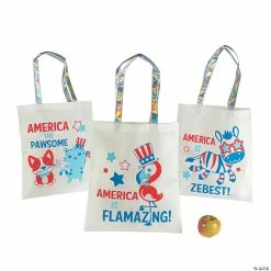 Best reviews of 😀 Large Patriotic Animal Tote Bags - 12 Pc. 🎁