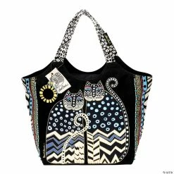Buy 👍 Laurel Burch Large Scoop Tote Zipper Top 19"X8.5"X12.5"-Spotted Cats ⭐